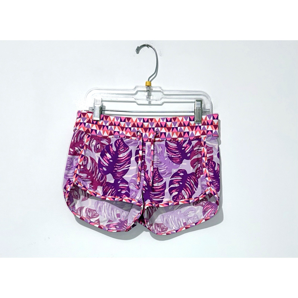 Athleta Girl Cannonball 2.0 Swim Shorts M 8-10 Violet Pink Pockets Drawstring